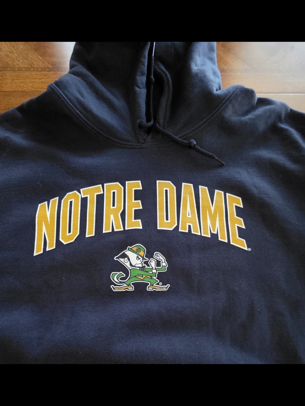 Men's Notre Dame University Fighting Irish Blue Pullover Hoodie Size XXL - NEW - Picture 4 of 7